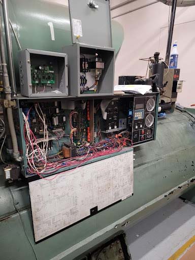 inside old chiller control panel